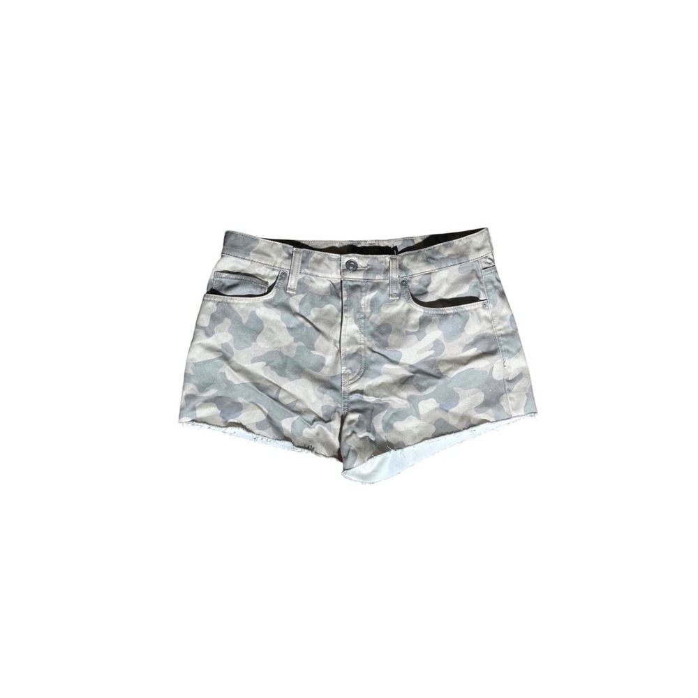 Hudson Lori Low Rise Camo Cutoff Denim Shorts Women 30 Camouflage Raw Hem